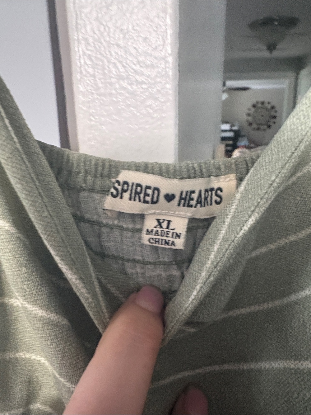 Inspired Hearts Sage Green Striped Maxi Dress - Picture 2 of 2